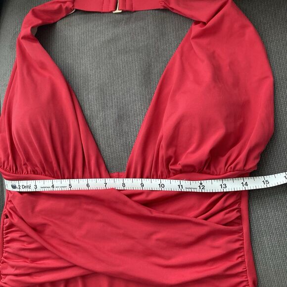 La Blanca Halter Twist Bathing Suit XL One Piece Red Women’s - Picture 9 of 9